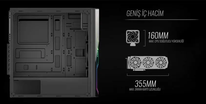 GameBooster GB-G3605B Mid-Tower Gaming Kasa