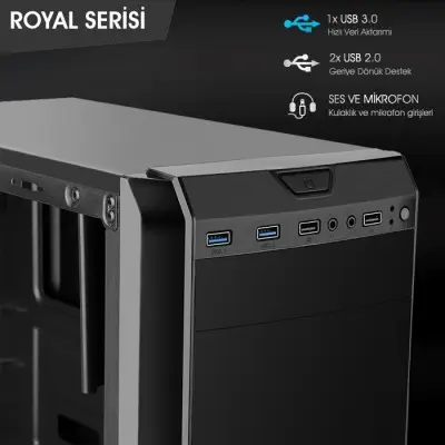 Power Boost Royal VK-G1002S Mid-Tower Gaming Kasa