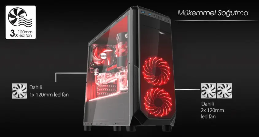 Power Boost Royal VK-G1002S Mid-Tower Gaming Kasa