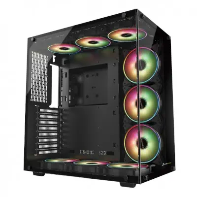 GamePower WARCRY ATX 6*ARGB Sessiz Fan 750W 80+ Bronz Dahili PSU`lu Temper Cam Gaming RGB Kontrolcüsü ve Uzaktan Kumanda Kasa