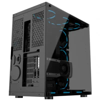 GamePower WARCRY ATX 6*ARGB Sessiz Fan 750W 80+ Bronz Dahili PSU`lu Temper Cam Gaming RGB Kontrolcüsü ve Uzaktan Kumanda Kasa