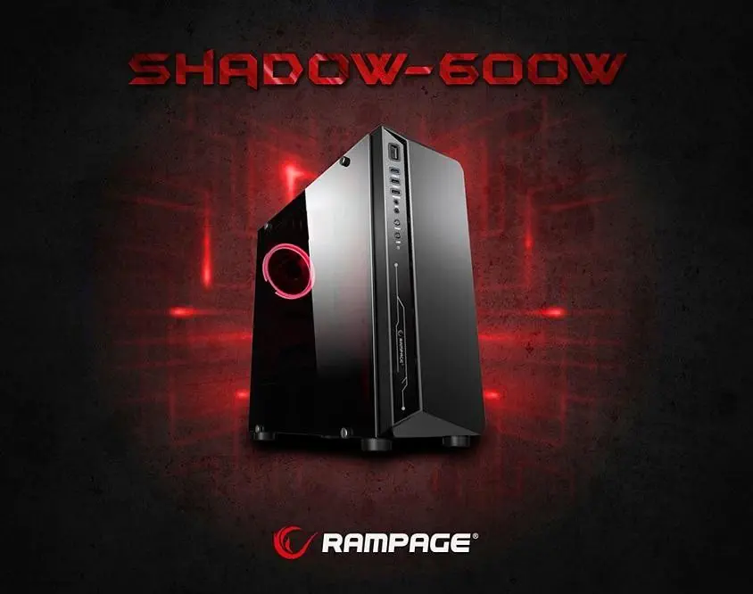 Rampage Shadow 600W Mid-Tower Gaming Kasa