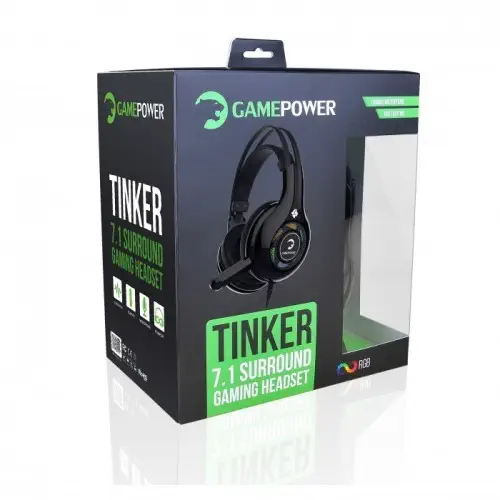 Gamepower Tinker Siyah 7.1 Surround RGB Gaming Kulaklık