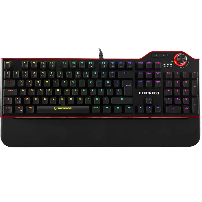 Rampage Hydra R6 Full Color RGB LED Mekanik Gaming Klavye