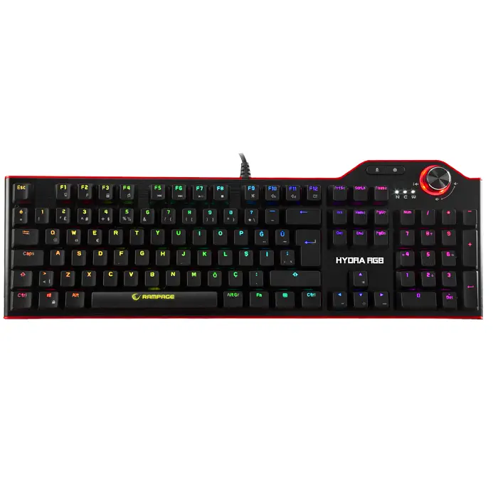 Rampage Hydra R6 Full Color RGB LED Mekanik Gaming Klavye