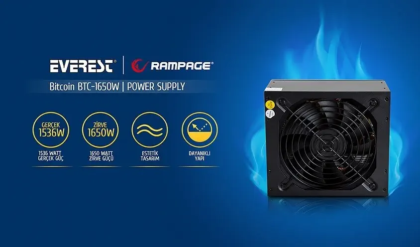 Everest Rampage BTC-1650 1650W Bitcoin Power Supply