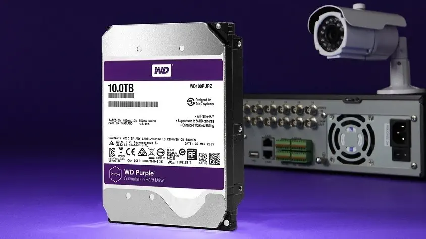 WD Purple WD101PURZ 10TB 3.5″ 7200Rpm 256MB Sata 3  7x24 Güvenlik Diski