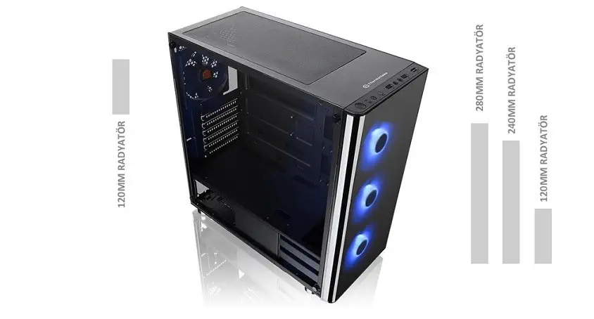 Thermaltake V200TG CA-1K8-00M1WN-01 USB 3.0 Midi Tower RGB Temperli Gaming (Oyuncu) Kasa 