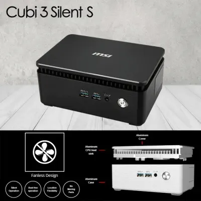 MSI Cubi 3 Silent S-054XTR Siyah Mini PC