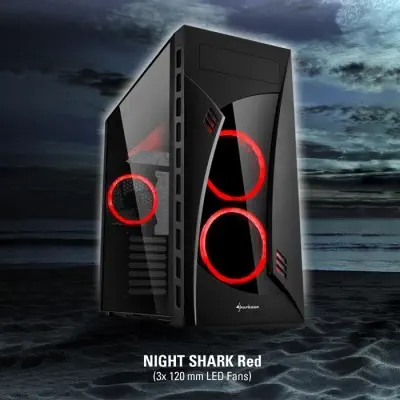 Sharkoon Night Shark Red Gaming Kasa