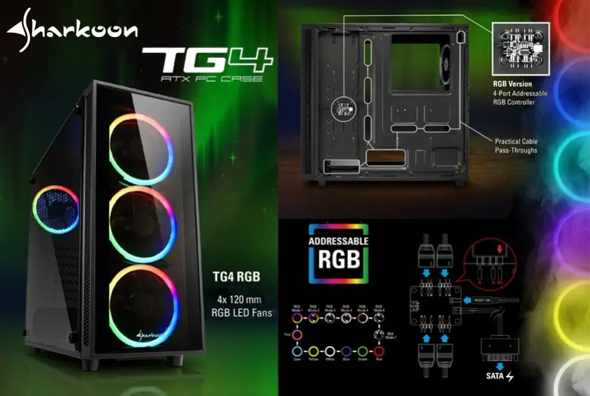 Sharkoon TG4 RGB Gaming Kasa