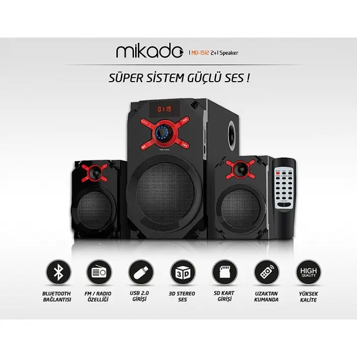 Mikado MD-216BT 2+1  Speaker