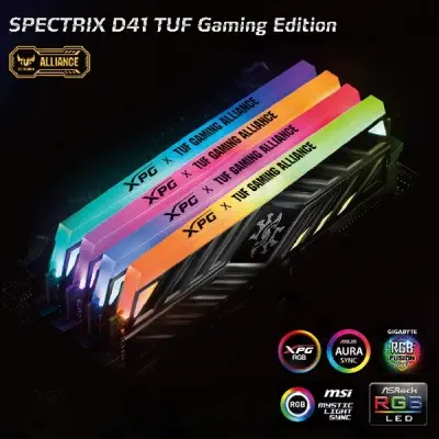 AData XPG Spectrix D41 TUF Gaming RGB AX4U320038G16-DB41 Siyah Gaming Ram