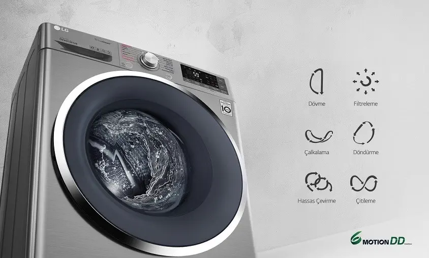 LG F4J9VHP2TD  TwinWash 1400 Devir 9 Kg Yıkama / 5 Kg Kurutma Çamaşır Makinesi Inox