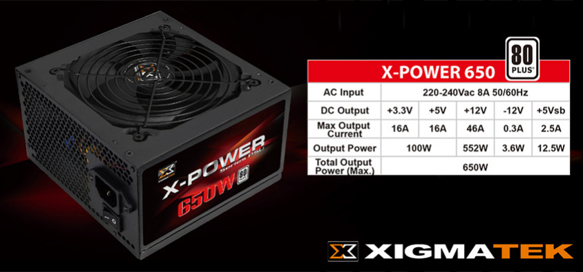 Xigmatek EN42654 X-Power 650W Power Supply