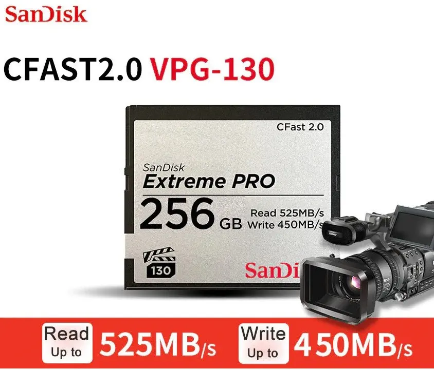 Sandisk Extreme Pro CFast 2.0 SDCFSP-256G-G46D Hafıza Kartı