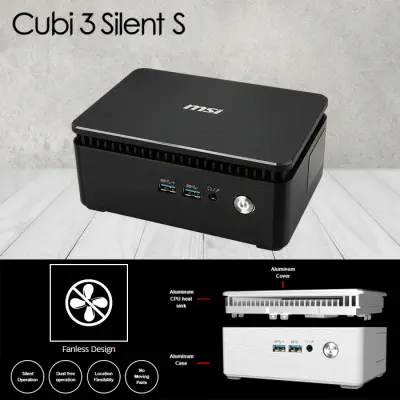 MSI Cubi 3 Silent S-051XTR Siyah Mini PC