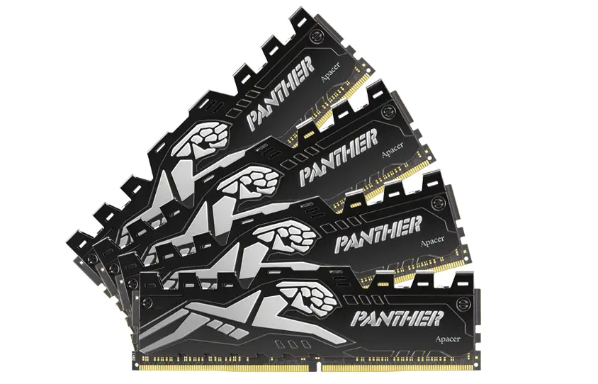 Apacer Panther EK.08G2V.GEC 8GB  DDR4 2666 Mhz CL16 Black Gold Gaming (Oyuncu) Ram 