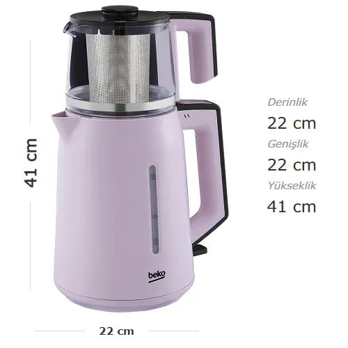 Beko CM 2940 P 1750 W Cam Demlikli Çay Makinesi Pembe