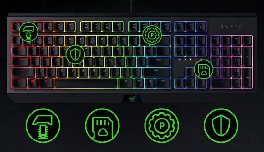 Razer Blackwidow RGB Green RZ03-02861700-R3L1 Gaming Klavye