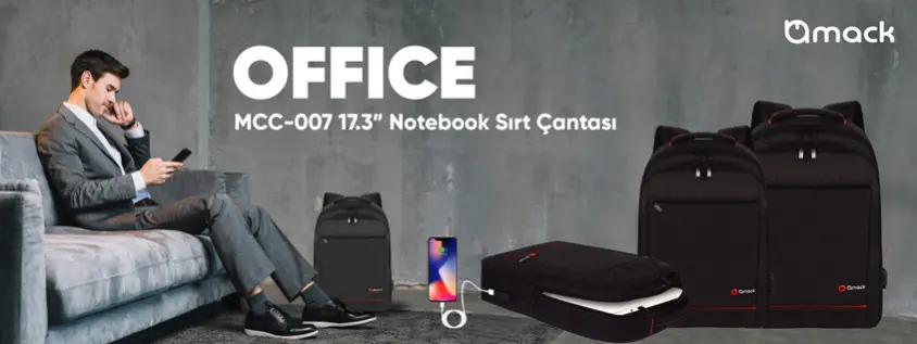 Mack MCC-007 Office 17.3″ Siyah Notebook Sırt Çantası