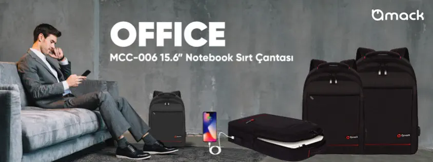 Mack MCC-006 Office 15.6” Siyah Notebook Sırt Çantası