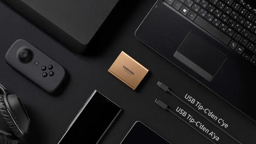 Samsung T5 MU-PA1T0G/WW 1TB 2.5″ USB 3.1 Siyah Taşınabilir SSD Disk