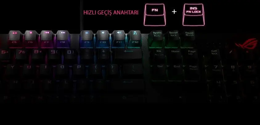Asus ROG Strix Scope Red Kablolu Gaming (Oyuncu) Klavye