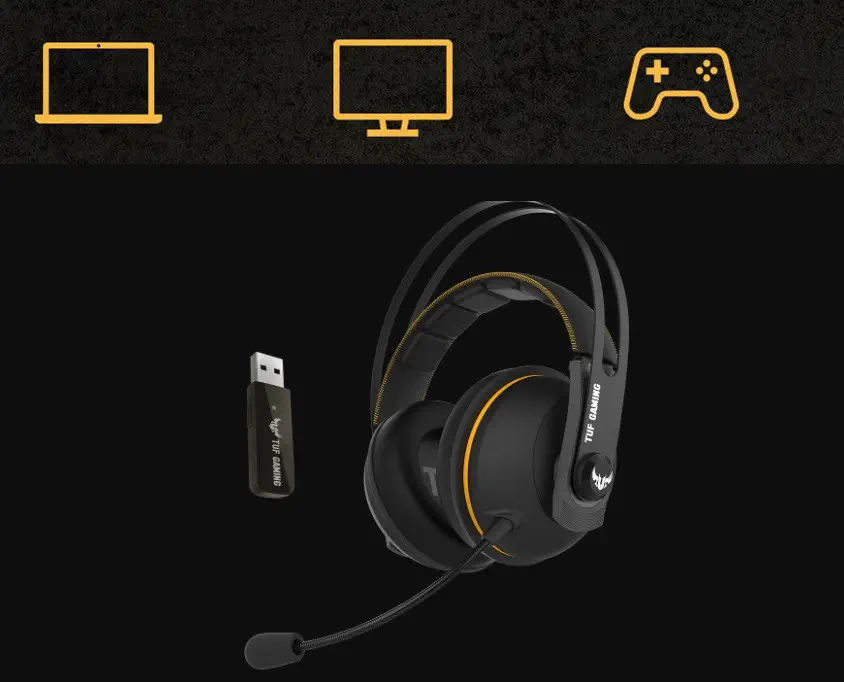 Asus TUF Gaming H7 Wireless Yellow Gaming (Oyuncu) Kulaklık