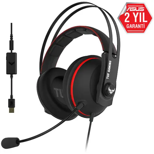 Asus TUF Gaming H7 Red Kablolu Gaming (Oyuncu) Kulaklık