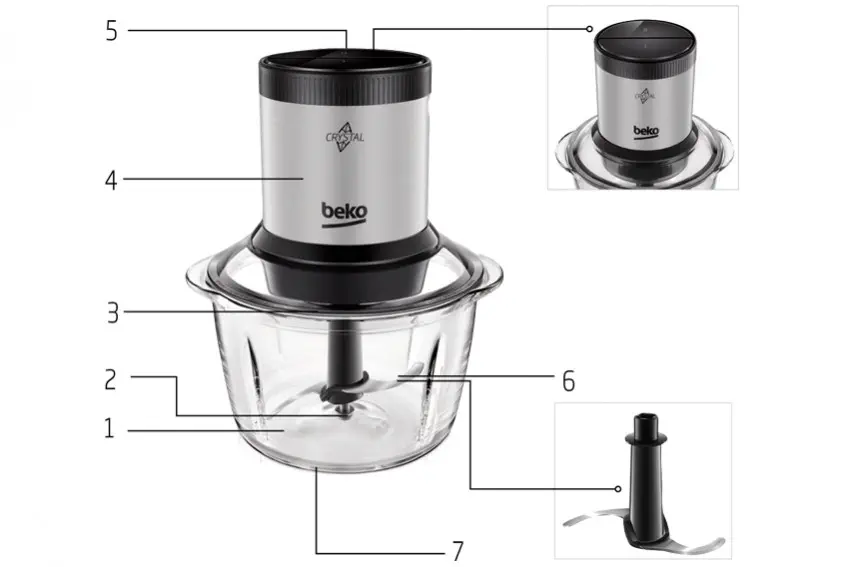 Beko BKK 3095 Crystal Inox Doğrayıcı