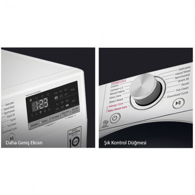 LG F4V5VYP0W A+++ Wi-Fi 1400 Devir 9 kg Çamaşır Makinesi
