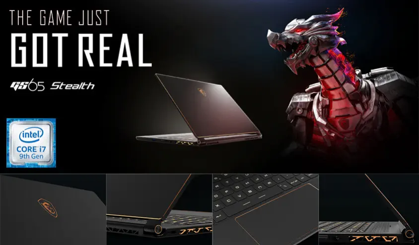 MSI GS65 Stealth 9SE-655TR 15.6” Full HD Gaming Notebook