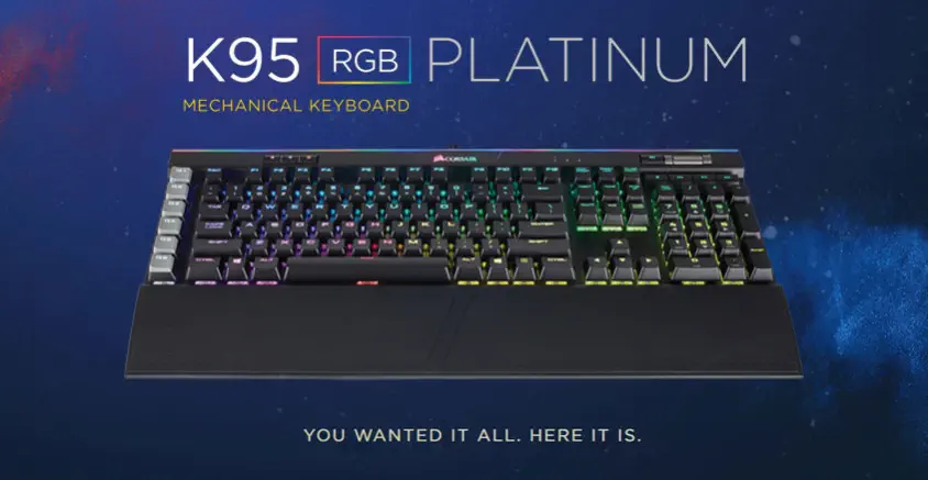 Corsair K95 RGB Platinum CH-9127014-TR Mekanik Kablolu Siyah Gaming Klavye