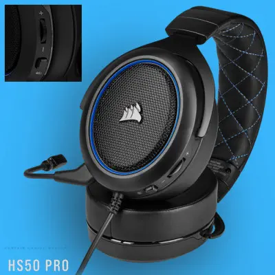 Corsair HS50 Pro Stereo Mavi CA-9011217-EU Kablolu Gaming Kulaklık