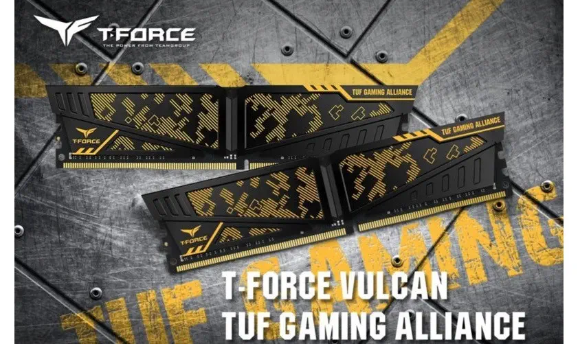 Team T-Force Vulcan TUF Yellow 16GB (2x8GB) DDR4 3600MHz CL19 Gaming Ram 