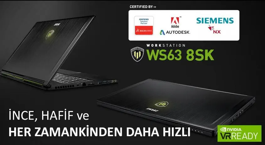 MSI WS63 8SK(VPRO)-012TR 15.6 inç Full HD Notebook