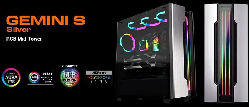 Cougar Gemini S Silver RGB CGR-5BMBS-RGB Mid-Tower Gaming Kasa