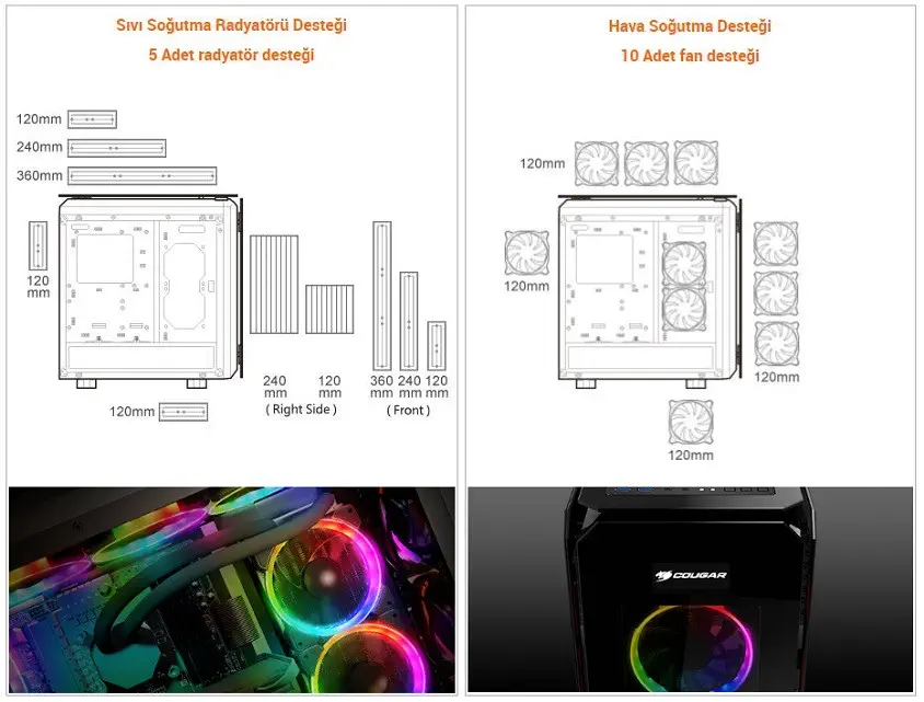 Cougar Puritas RGB CGR-5GMUB-RGB Mid-Tower Gaming Kasa