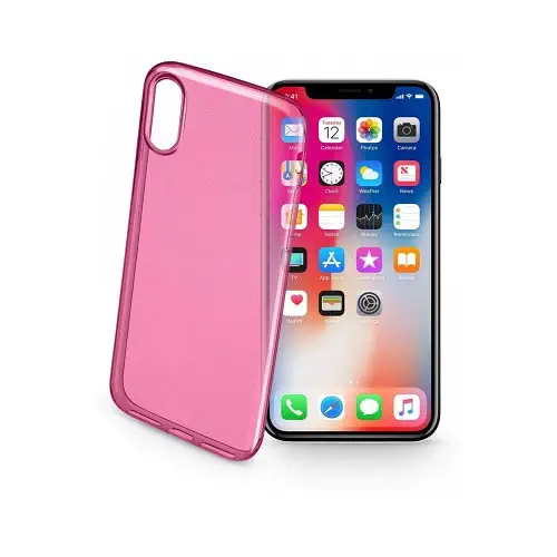 Cellularline Color Ultra Slim iPhone X / XS Cep Telefonu Kılıfı Pembe