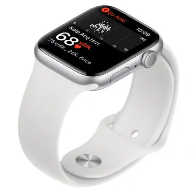 Apple Watch Series 5 GPS 44 mm MWVD2TU/A Gümüş Rengi Alüminyum Kasa ve Spor Kordon Akıllı Saat