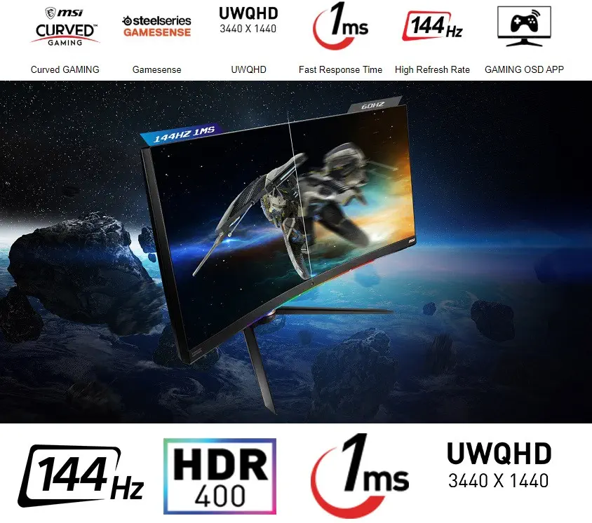 MSI Optix MPG341CQR 34″ 1ms 144Hz UWQHD Gaming Monitör