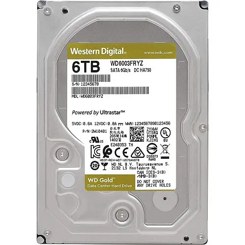 WD Gold Enterprise WD6003FRYZ 6TB 3.5″ SATA3 Harddisk