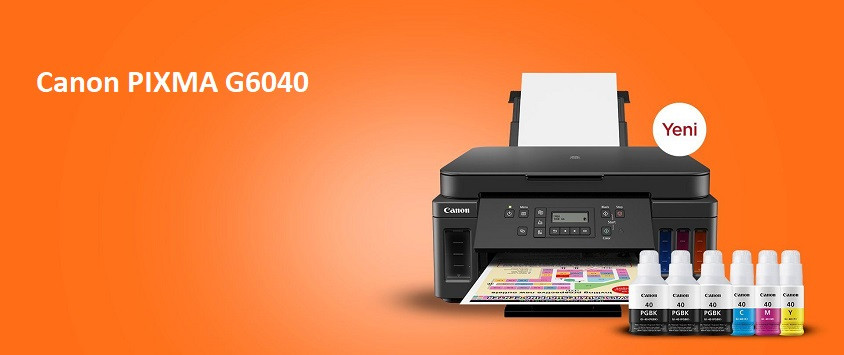 Canon Pixma G6040 Tanklı WiFi Renkli Tarayıcı/Fotokopi/Yazıcı