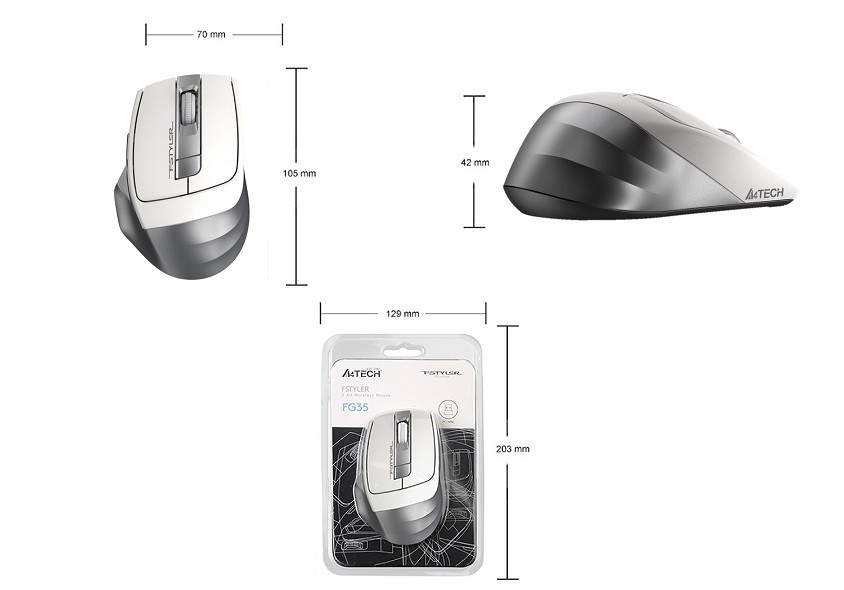 A4 Tech FG35 Gümüş Kablosuz Mouse 