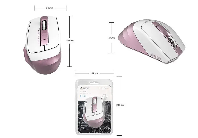 A4 Tech FG35 Pembe Kablosuz Mouse 