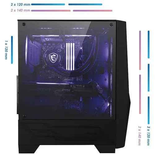 MSI MAG Forge 101M USB 3.2 Pencereli 4 x RGB Fan Midi Tower Gaming (Oyuncu) Kasa