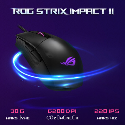 Asus ROG Strix Impact II Kablolu Gaming Mouse