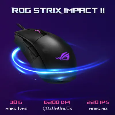 Asus ROG Strix Impact II Kablolu Gaming Mouse