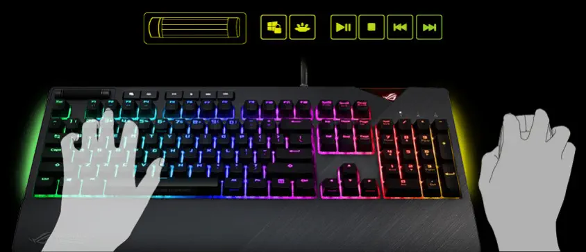 Asus ROG Strix Flare Cherry MX Blue Mekanik Gaming Klavye